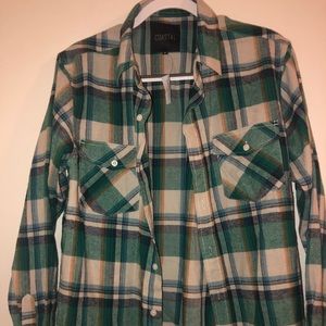 Cream and Teal Flannel!